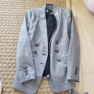 Plaid Blazer Grey